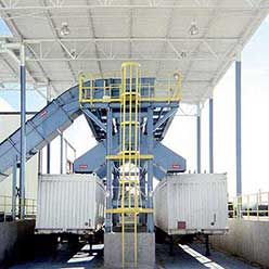PRAB Enclosed or Pantleg Load-Out System with Shuttle Conveyor | Prab.com