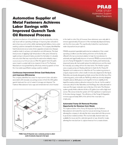 Application Review - Tramp Oil Separator Application Review - Tramp Oil Separator