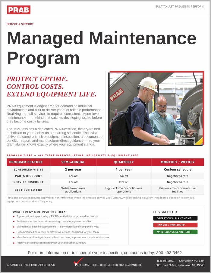 PRAB Managed Maintenance Program - MMP 24/7 Support and Service
