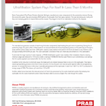 PRAB product brochure cover for wastewater treatment equipment