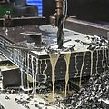 Modern industrial wastewater treatment facility with processing equipment